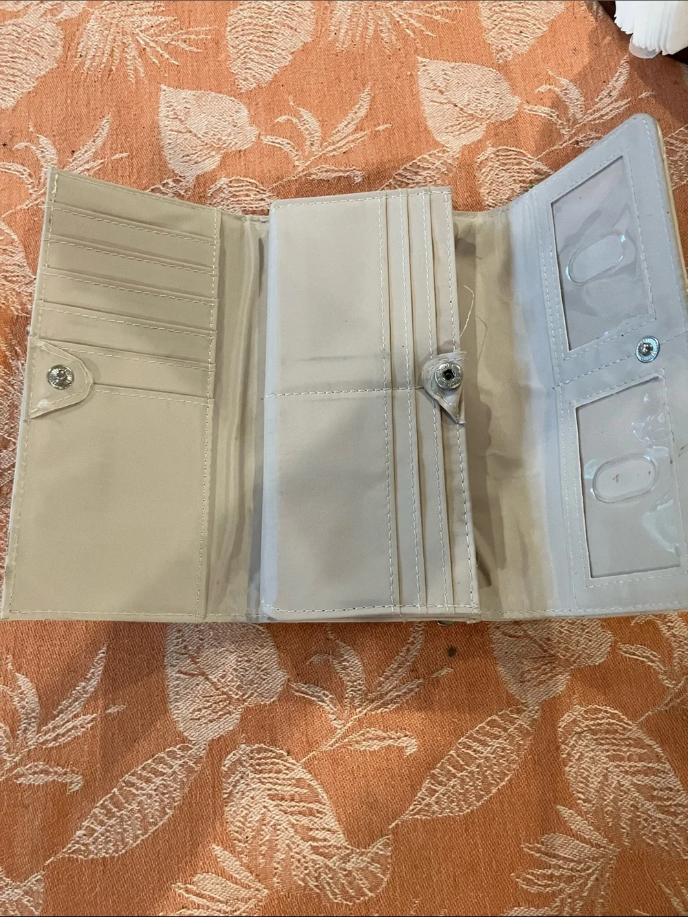 Quilted Chevron Fold-Over Wallet in White